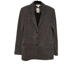 Coldwater Creek Women's Tweed Black & White‎ Three Button Blazer Jacket Size 16